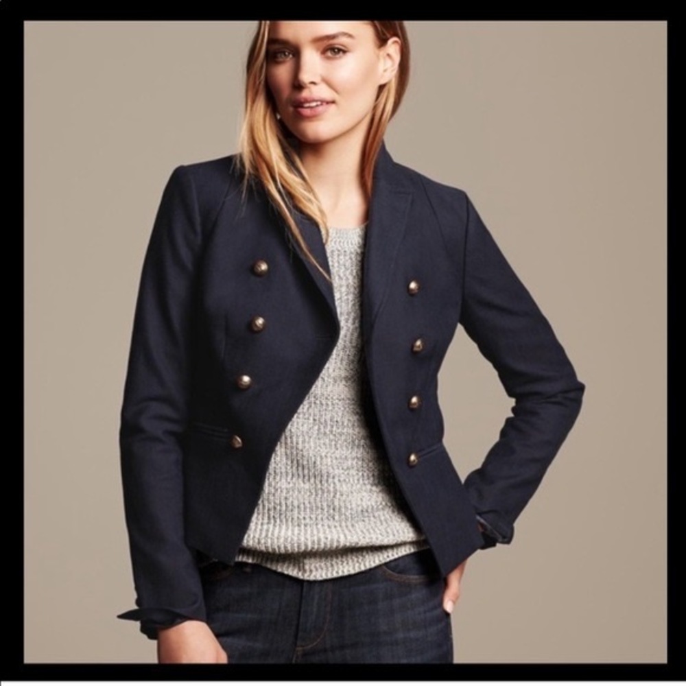 Banana Republic Cropped Button Blazer